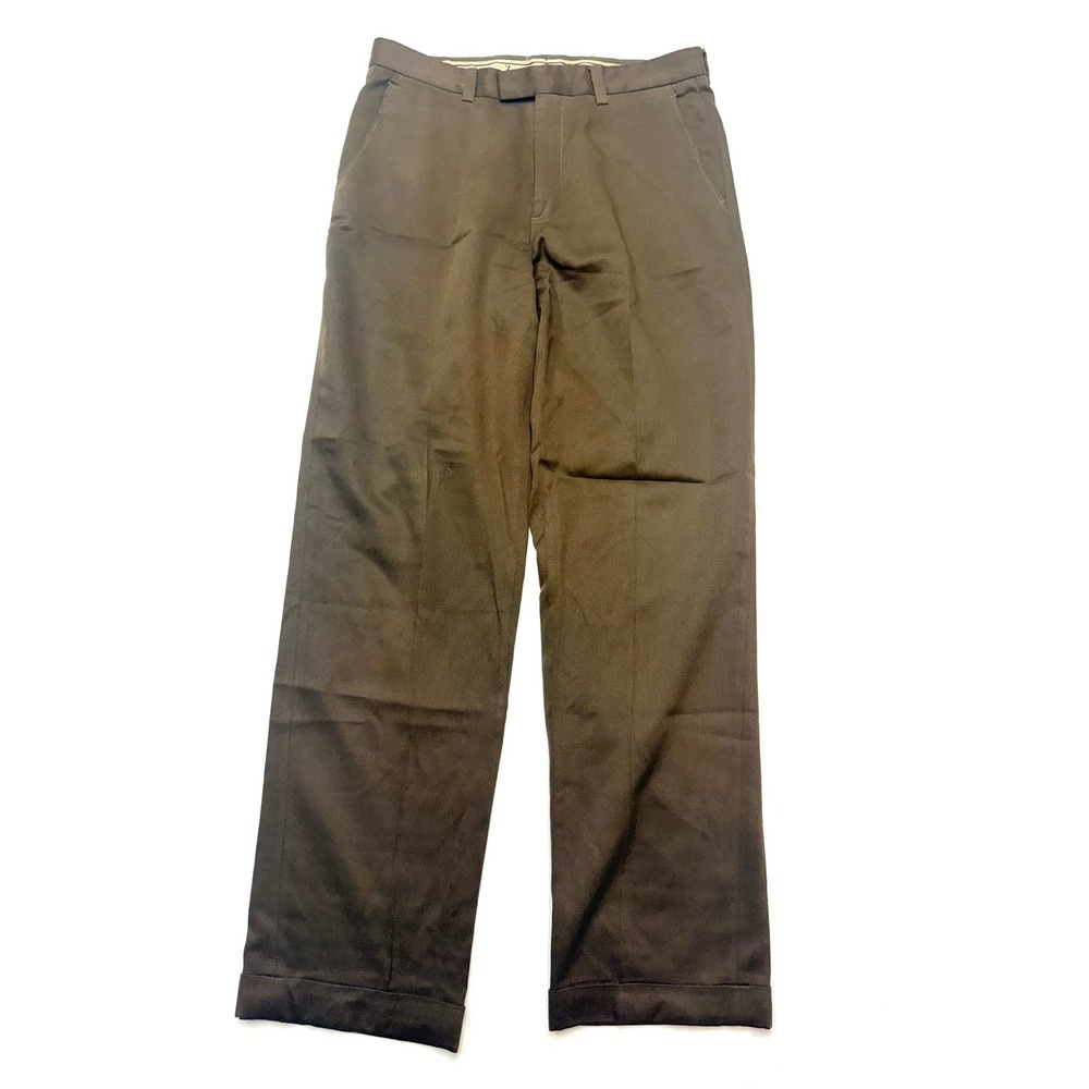 ERMENEGILDO ZENGA Mens 34x34 Brown Straight Leg Dress Pants TT13